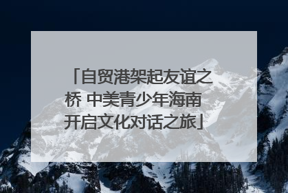 自贸港架起友谊之桥 中美青少年海南开启文化对话之旅