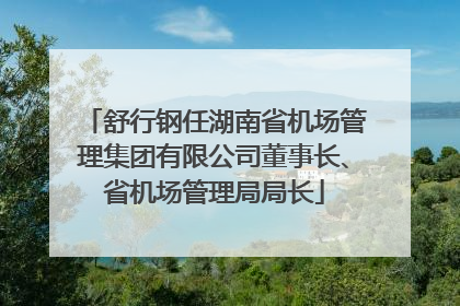 舒行钢任湖南省机场管理集团有限公司董事长、省机场管理局局长