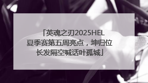 英魂之刃2025HEL夏季赛第五周亮点，坤归位长发隔空喊话叶孤城