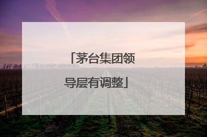 茅台集团领导层有调整
