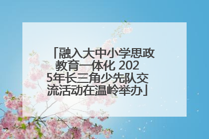 融入大中小学思政教育一体化 2025年长三角少先队交流活动在温岭举办