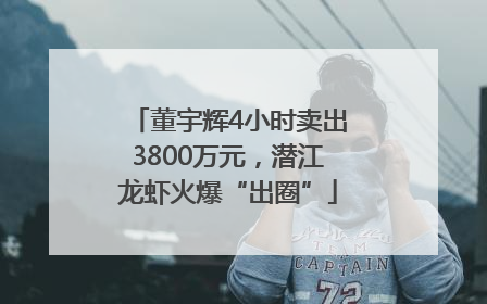 董宇辉4小时卖出3800万元，潜江龙虾火爆“出圈”