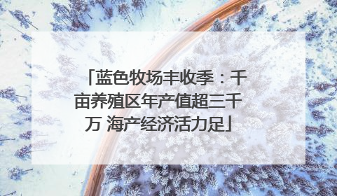 蓝色牧场丰收季：千亩养殖区年产值超三千万 海产经济活力足