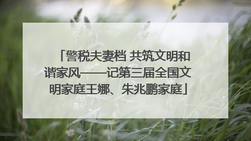 警税夫妻档 共筑文明和谐家风——记第三届全国文明家庭王娜、朱兆鹏家庭