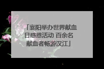 襄阳举办世界献血日感恩活动 百余名献血者畅游汉江