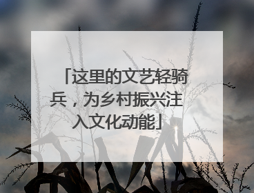 这里的文艺轻骑兵，为乡村振兴注入文化动能