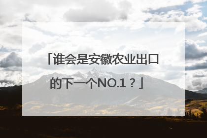 谁会是安徽农业出口的下一个NO.1？