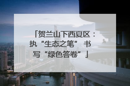 贺兰山下西夏区：执“生态之笔” 书写“绿色答卷”