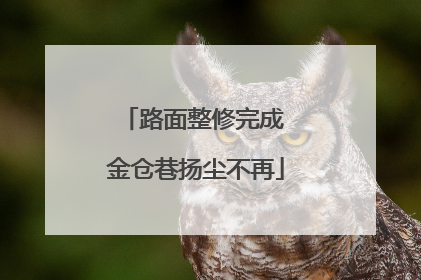 路面整修完成 金仓巷扬尘不再