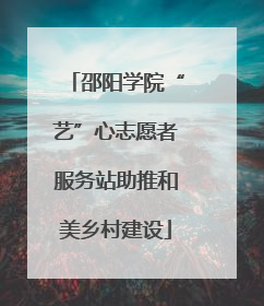 邵阳学院“艺”心志愿者服务站助推和美乡村建设