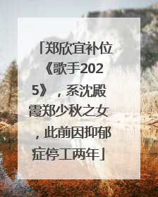 郑欣宜补位《歌手2025》，系沈殿霞郑少秋之女，此前因抑郁症停工两年