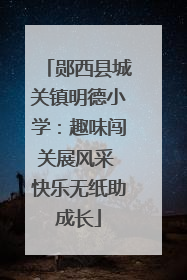 郧西县城关镇明德小学：趣味闯关展风采 快乐无纸助成长