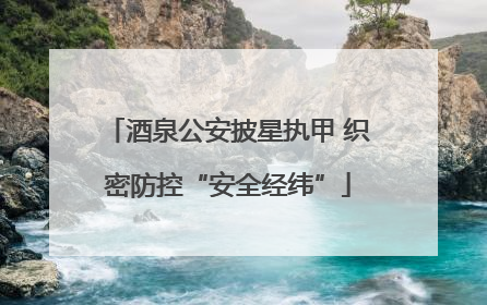 酒泉公安披星执甲 织密防控“安全经纬”