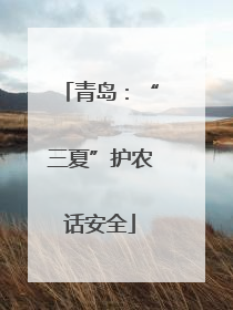 青岛：“三夏”护农话安全