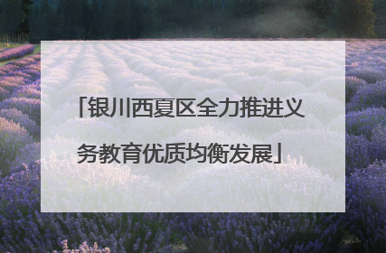 银川西夏区全力推进义务教育优质均衡发展