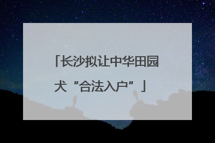 长沙拟让中华田园犬“合法入户”