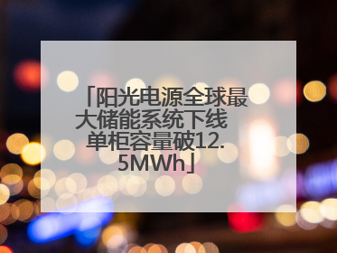 阳光电源全球最大储能系统下线 单柜容量破12.5MWh