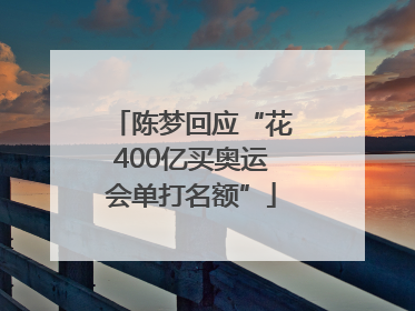 陈梦回应“花400亿买奥运会单打名额”