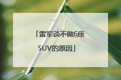雷军谈不做6座SUV的原因