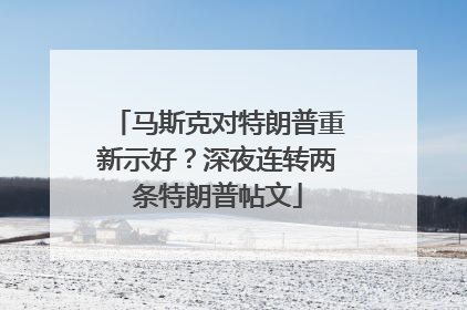 马斯克对特朗普重新示好？深夜连转两条特朗普帖文