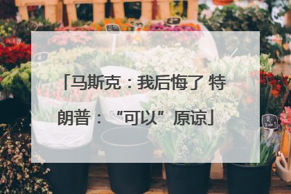马斯克：我后悔了 特朗普：“可以”原谅