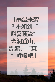 高温来袭？不如到“避暑顶流”金洞登山、漂流、“森”呼吸吧