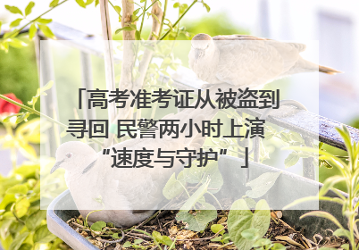 高考准考证从被盗到寻回 民警两小时上演 “速度与守护”