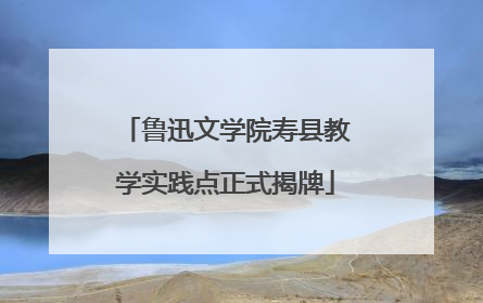 鲁迅文学院寿县教学实践点正式揭牌