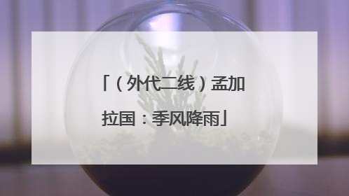 （外代二线）孟加拉国：季风降雨