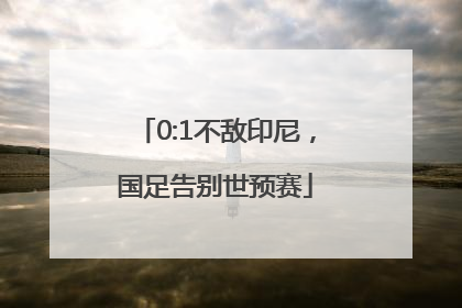 0:1不敌印尼，国足告别世预赛