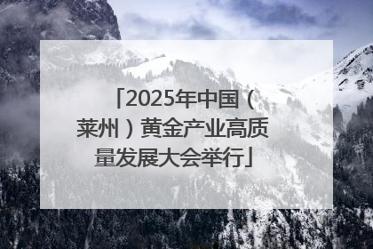 2025年中国（莱州）黄金产业高质量发展大会举行
