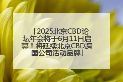 2025北京CBD论坛年会将于6月11日启幕！将延续北京CBD跨国公司活动品牌