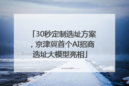 30秒定制选址方案，京津冀首个AI招商选址大模型亮相