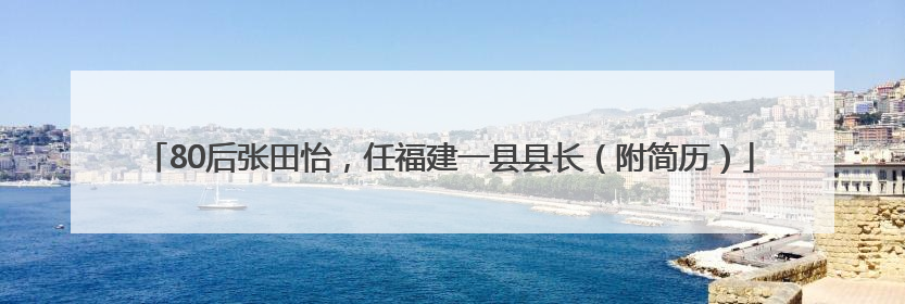 80后张田怡，任福建一县县长（附简历）