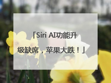 Siri AI功能升级缺席，苹果大跌！